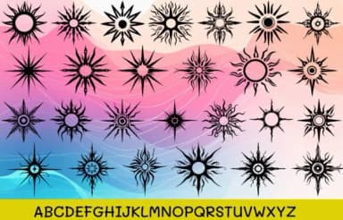 Sun Tribal by MOMAT THIRTYONE — Dingbats Font — thumbnail 2