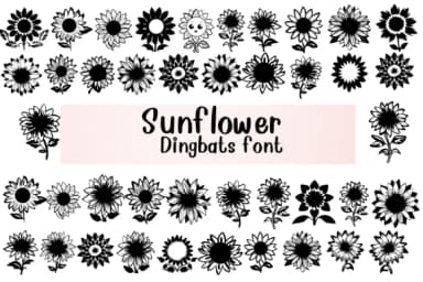 Sunflower by Nongyao — Dingbats Font — thumbnail 1