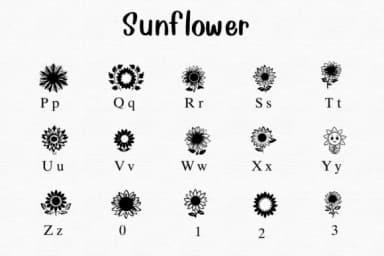 Sunflower by Nongyao — Dingbats Font — thumbnail 3