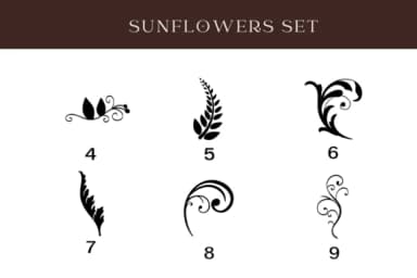 Sunflowers Set by Nun Sukhwan — Dingbats Font — thumbnail 4