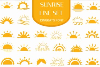 Sunrise Line Set by Heartcraft Atelier — Dingbats Font — thumbnail 1