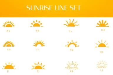 Sunrise Line Set by Heartcraft Atelier — Dingbats Font — thumbnail 2