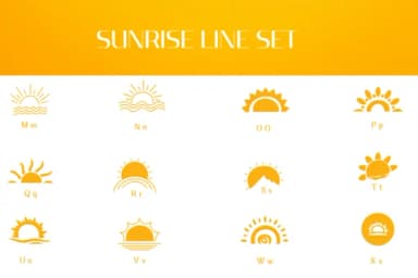 Sunrise Line Set by Heartcraft Atelier — Dingbats Font — thumbnail 3