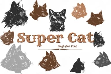Super Cat by KinnareeART — Dingbats Font — thumbnail 1
