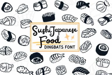 Sushi Japanese Food by PraewDesigns — Dingbats Font — thumbnail 1