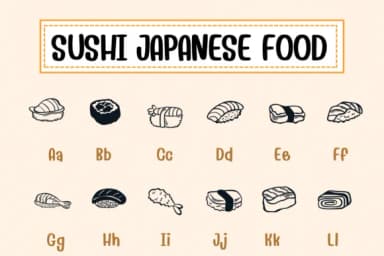 Sushi Japanese Food by PraewDesigns — Dingbats Font — thumbnail 2