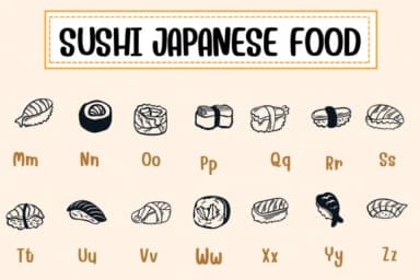 Sushi Japanese Food by PraewDesigns — Dingbats Font — thumbnail 3