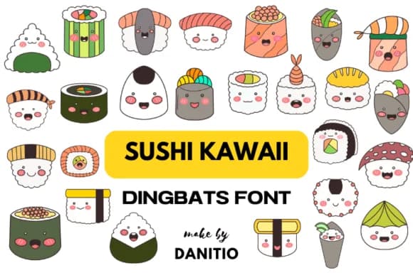 Sushi Kawaii by danita.kukkai — Dingbats Font
