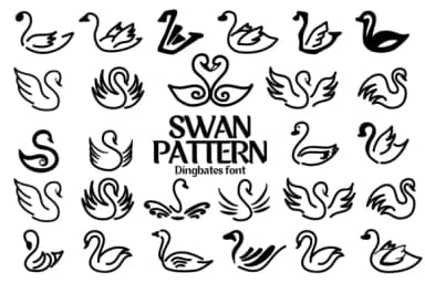 Swan Pattern by Chonada — Dingbats Font — thumbnail 1