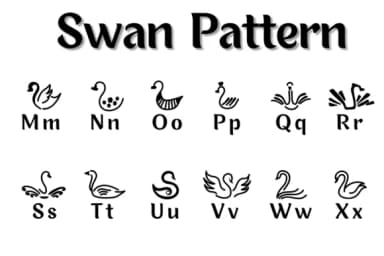 Swan Pattern by Chonada — Dingbats Font — thumbnail 3