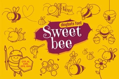 Sweet Bee by Onoborgol — Dingbats Font — thumbnail 1