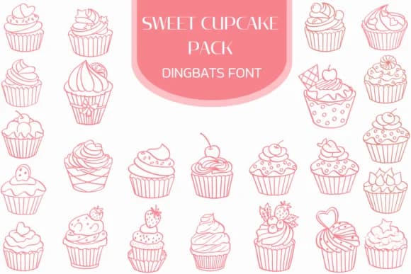 Sweet Cupcake Pack by Heartcraft Atelier — Dingbats Font