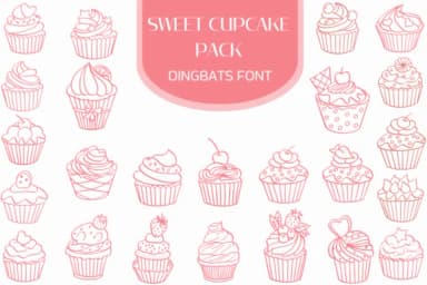 Sweet Cupcake Pack by Heartcraft Atelier — Dingbats Font — thumbnail 1