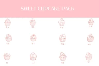 Sweet Cupcake Pack by Heartcraft Atelier — Dingbats Font — thumbnail 2