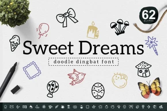 Sweet Dreams by YandiDesigns — Dingbats Font