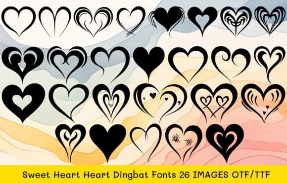 Sweet Heart Heart by MOMAT THIRTYONE — Dingbats Font