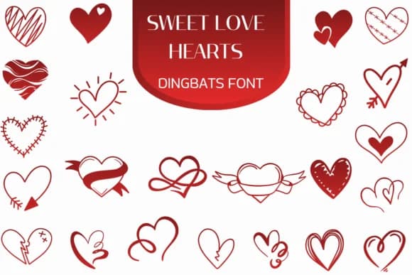 Sweet Love Hearts by Heartcraft Atelier — Dingbats Font