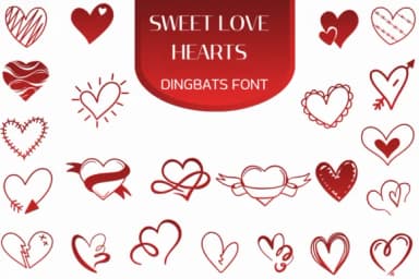Sweet Love Hearts by Heartcraft Atelier — Dingbats Font — thumbnail 1