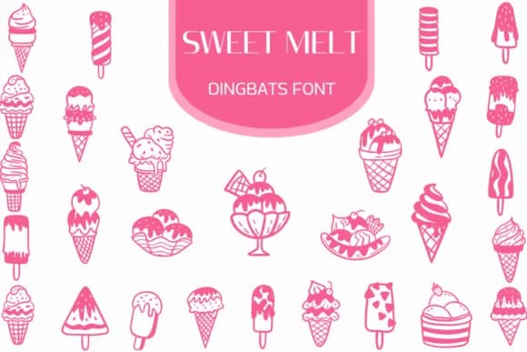 Sweet Melt by Heartcraft Atelier — Dingbats Font