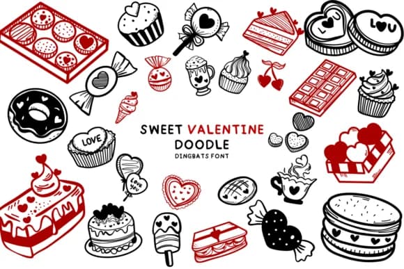 Sweet Valentine Doodle by Bee piyanuch — Dingbats Font