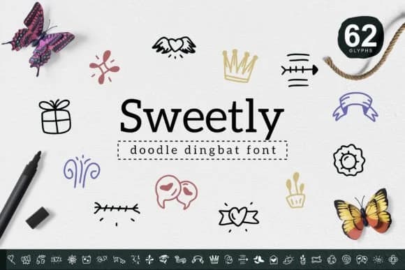 Sweetly by YandiDesigns — Dingbats Font