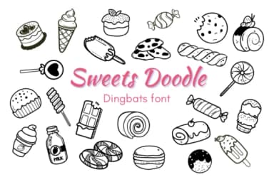 Sweets Doodle by Nun Sukhwan — Dingbats Font — thumbnail 1