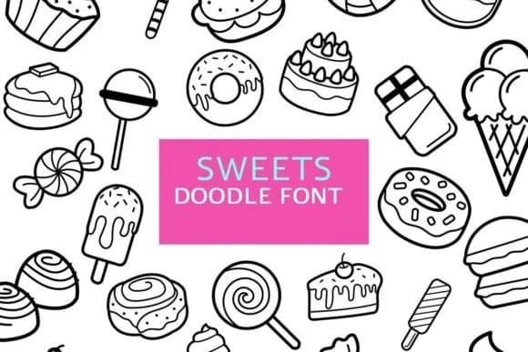Sweets Doodle by digitalplannerland — Dingbats Font