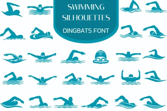 Swimming Silhouettes by Heartcraft Atelier — Dingbats Font