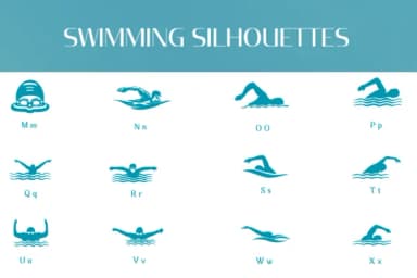 Swimming Silhouettes by Heartcraft Atelier — Dingbats Font — thumbnail 3