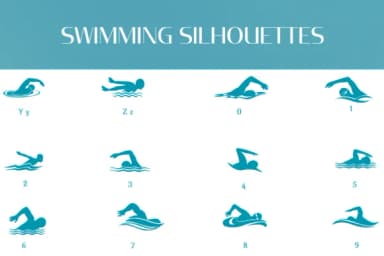 Swimming Silhouettes by Heartcraft Atelier — Dingbats Font — thumbnail 4