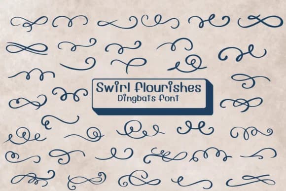 Swirl Flourishes by Ketsarin — Dingbats Font