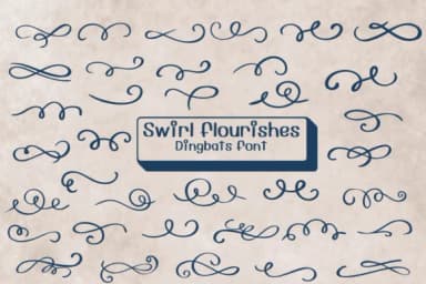 Swirl Flourishes by Ketsarin — Dingbats Font — thumbnail 1