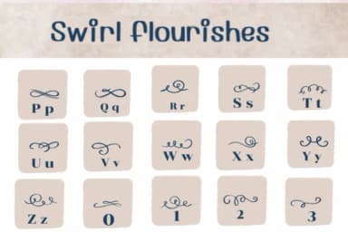 Swirl Flourishes by Ketsarin — Dingbats Font — thumbnail 3