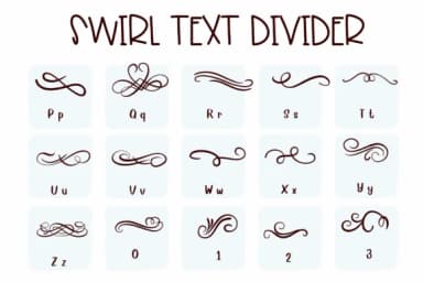Swirl Text Divider by Sirinart — Dingbats Font — thumbnail 3