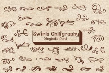 Swirls Chllgraphy by Ketsarin — Dingbats Font — thumbnail 1