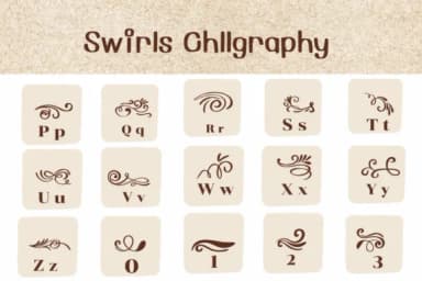 Swirls Chllgraphy by Ketsarin — Dingbats Font — thumbnail 3