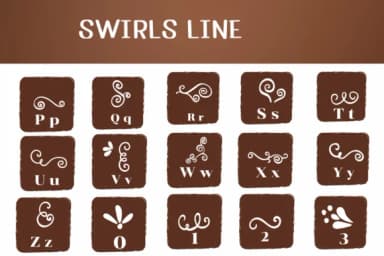 Swirls Line by Ketsarin — Dingbats Font — thumbnail 3