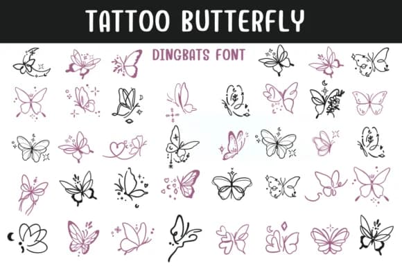 Tattoo Butterfly by Sontaya — Dingbats Font
