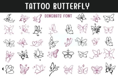 Tattoo Butterfly by Sontaya — Dingbats Font — thumbnail 1