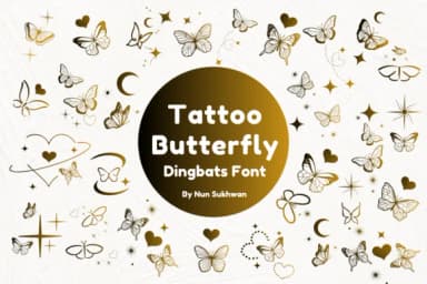 Tattoo Butterfly by Nun Sukhwan — Dingbats Font — thumbnail 1