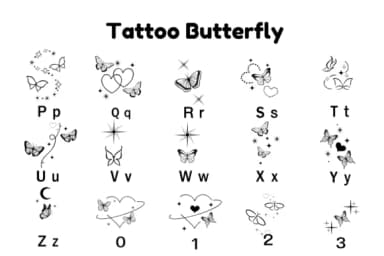 Tattoo Butterfly by Nun Sukhwan — Dingbats Font — thumbnail 6