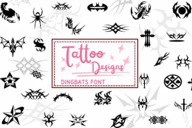 Tattoo Designs by PraewDesigns — Dingbats Font — thumbnail 1