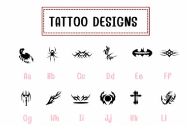 Tattoo Designs by PraewDesigns — Dingbats Font — thumbnail 2