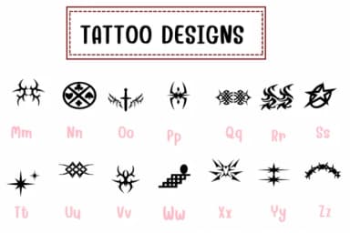 Tattoo Designs by PraewDesigns — Dingbats Font — thumbnail 3