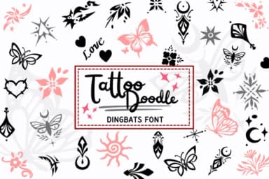 Tattoo Doodle by PraewDesigns — Dingbats Font — thumbnail 1