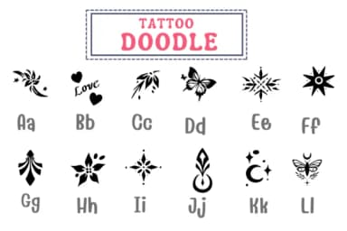 Tattoo Doodle by PraewDesigns — Dingbats Font — thumbnail 2