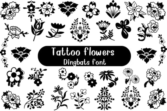 Tattoo Flowers by Nongyao — Dingbats Font