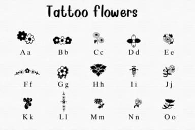 Tattoo Flowers by Nongyao — Dingbats Font — thumbnail 2