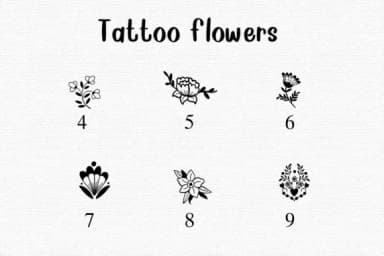 Tattoo Flowers by Nongyao — Dingbats Font — thumbnail 4