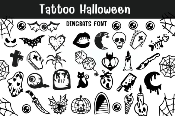 Tattoo Halloween by Sontaya — Dingbats Font